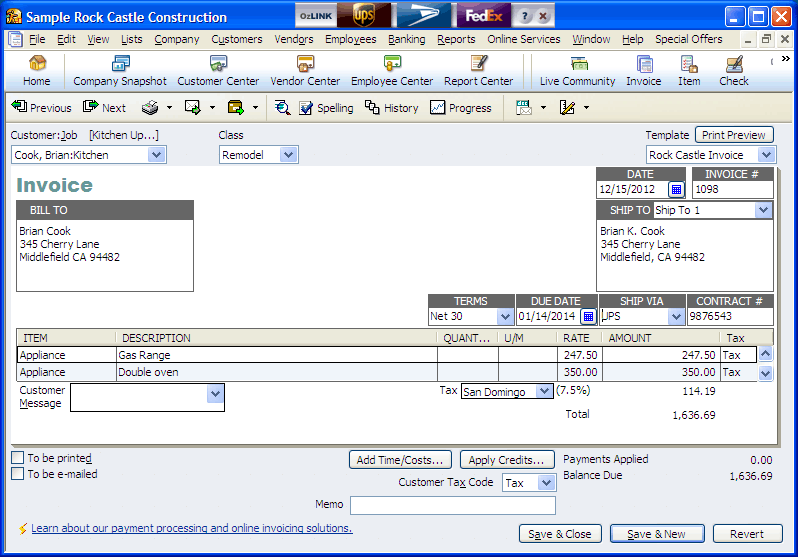 OzLINK Shipping Special Edition for Quickbooks Users Screen